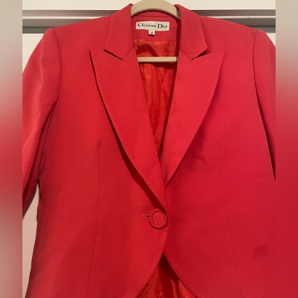💓 CHRISTIAN DIOR BLAZOR VINTAGE 💓Bright, rich, deep pink 💓 Size 2 suit jacket - Picture 5 of 5